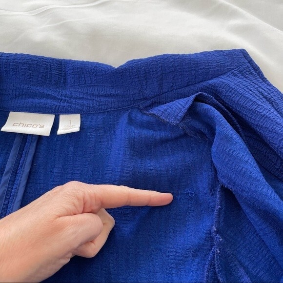 Chico’s Royal Blue Open Front Blazer Size Small ( 1 ) - Picture 6 of 7